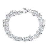 925 Silver Multi-ring Chain Bracelet Women Wedding Party Gift
