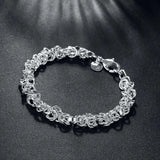 925 Silver Multi-ring Chain Bracelet Women Wedding Party Gift