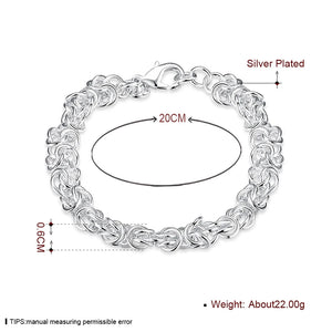 925 Silver Multi-ring Chain Bracelet Women Wedding Party Gift