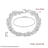 925 Silver Multi-ring Chain Bracelet Women Wedding Party Gift