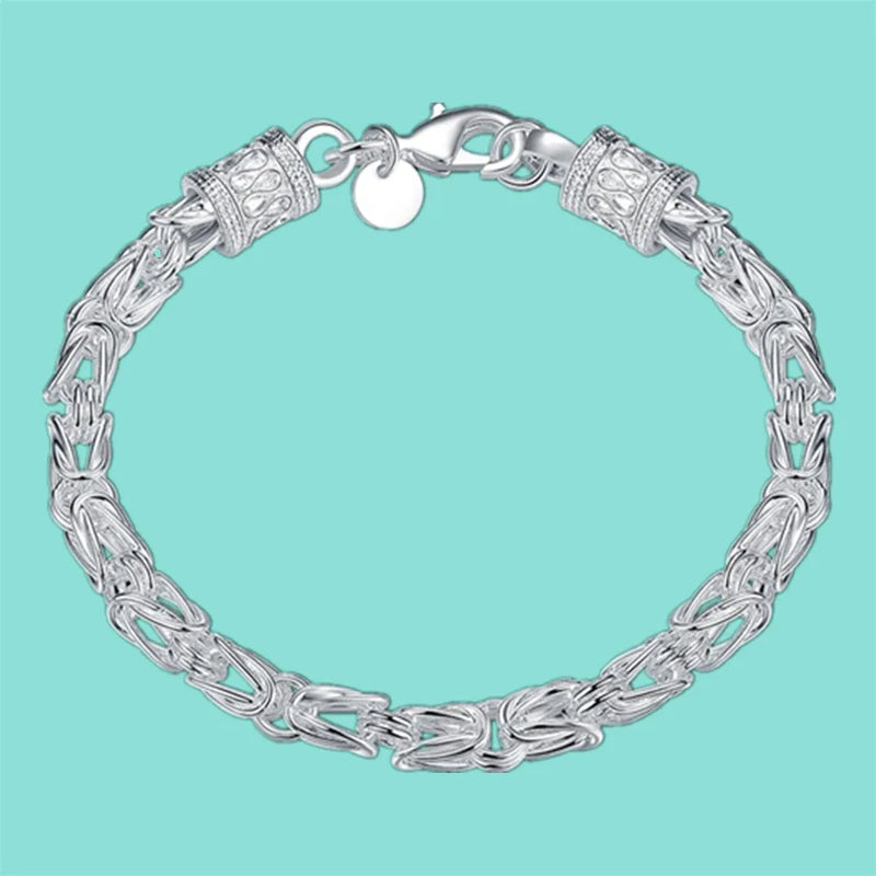 925 Silver Bracelet Multi-turn Lobster Clasp Wedding Jewelry