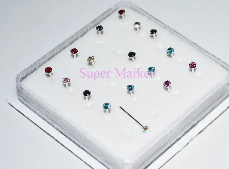 925 Sterling Silver Multicolour Earring Stud Nail Ear Ring Nail 40pcs