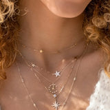 925 Silver Necklace for Women Cross Star Moon Chain Pendant