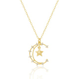 925 Silver Necklace for Women Cross Star Moon Chain Pendant