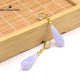 925 Silver Lace Agate Stone Charm Earrings Vintage Jewelry Women Gift