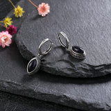 925 Silver Bluesand Hoop Earrings Moonstone Pendant