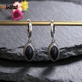 925 Silver Bluesand Hoop Earrings Moonstone Pendant