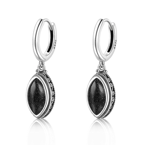 925 Silver Bluesand Hoop Earrings Moonstone Pendant