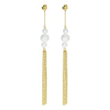 925 Silver Pearl Drop Earrings Tassel Jewelry Gift