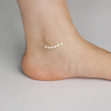925 Silver Freshwater Pearl Anklets for Women Foot Jewelry Gift
