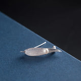 925 Silver Freshwater Pearl Brooch High Suit Dress Pin Jewelry