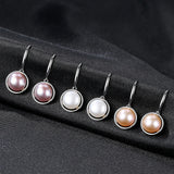 925 Silver Freshwater Pearl Drop Earrings High 10mm 3 Colors