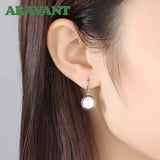 925 Silver Freshwater Pearl Drop Earrings High 10mm 3 Colors