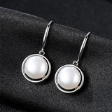 925 Silver Freshwater Pearl Drop Earrings High 10mm 3 Colors