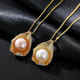 925 Silver Freshwater Pearl Pendant Necklace Women Pearl Jewelry