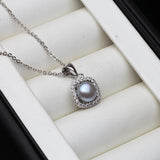 925 Sterling Silver Natural Freshwater Pearl Pendant Necklace For Women