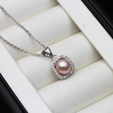 925 Sterling Silver Natural Freshwater Pearl Pendant Necklace For Women