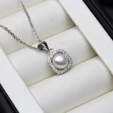 925 Sterling Silver Natural Freshwater Pearl Pendant Necklace For Women