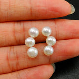 925 Silver Freshwater Pearl Stud Earrings Women's Earring for Gift / Party