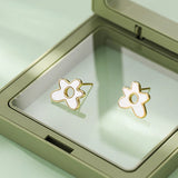 925 Silver Fritillaria Flowers Stud Earrings for Women