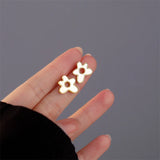 925 Silver Fritillaria Flowers Stud Earrings for Women