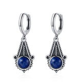 925 Silver Kyanite Hoop Earrings Moonstone Labradorite Drop Earrings