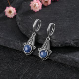 925 Silver Kyanite Hoop Earrings Moonstone Labradorite Drop Earrings