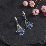 925 Silver Kyanite Hoop Earrings Moonstone Labradorite Drop Earrings