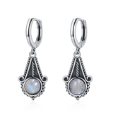 925 Silver Kyanite Hoop Earrings Moonstone Labradorite Drop Earrings