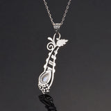 925 Silver Moonstone Necklace Grape Plant Shape Jewelry Women Long Pendant