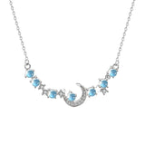 Moonstone Pendant Necklace Moon Star for Women Fine Jewelry