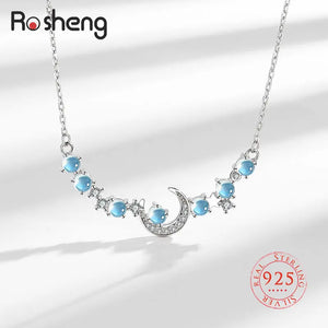 Moonstone Pendant Necklace Moon Star for Women Fine Jewelry