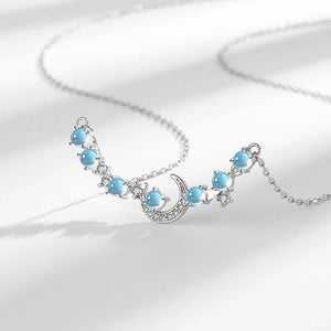 Moonstone Pendant Necklace Moon Star for Women Fine Jewelry