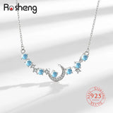Moonstone Pendant Necklace Moon Star for Women Fine Jewelry