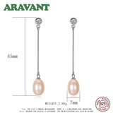 925 Silver Natural Pearl Earrings Long Drop Earring For Women Pearl Jewelry