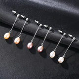 925 Silver Natural Pearl Earrings Long Drop Earring For Women Pearl Jewelry