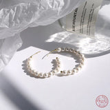 925 Silver Pearl Earrings Exaggerated Women's Jewelry Gift