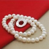 925 Silver Pearl Necklace Women Wedding Jewelry