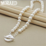 925 Silver Pearl Necklace Women Wedding Jewelry