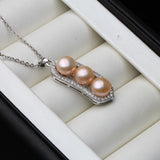 925 Silver Pearl Pendant Women, Freshwater Pearl Necklace