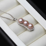 925 Silver Pearl Pendant Women, Freshwater Pearl Necklace