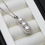 925 Silver Pearl Pendant Women, Freshwater Pearl Necklace