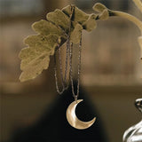 925 Silver Natural Shell Moon Pendant Necklace for Women