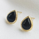 925 Silver Agate Stone Plated Earrings Unique Fine Jewelry