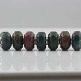 925 Sterling Silver Indian Agate Stone Head Beads for European Bracelet
