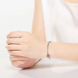 925 Silver Strawberry Quartz Bangles Romantic Fine Jewelry for Woman