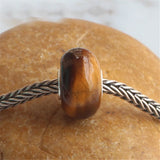 925 Silver Tiger Eye Charm Bead for European Bracelet