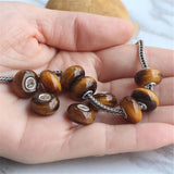 925 Silver Tiger Eye Charm Bead for European Bracelet