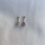 925 Silver Belly Piercing Purple Zircon Body Jewelry