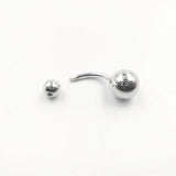 925 Silver Navel Nails Double-Head Bead Navel Ring Body Jewelry